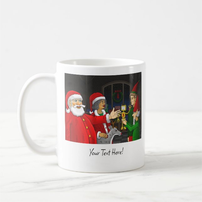 Wunderbarer Santa Claus Workshop Kaffeetasse (Links)