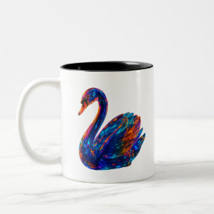 Wunderbarer Schwan - Einzigartige Kunst Zweifarbige Tasse