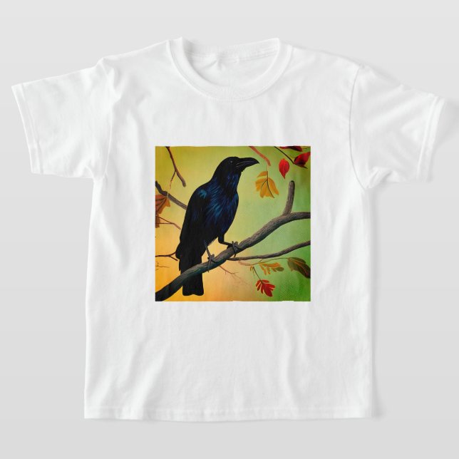 Wunderbarer Spaß raven auf dem Zweig T-Shirt (Ablage )