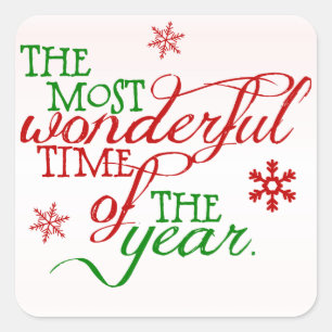 Wunderbarer Weihnachtssticker Quadratischer Aufkleber