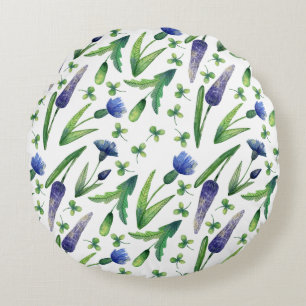 Wunderbares botanisches Blumendesign Rundes Kissen