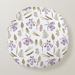 Wunderbares botanisches Blumendesign Rundes Kissen