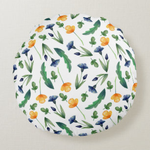 Wunderbares botanisches Blumendesign Rundes Kissen