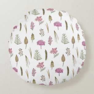 Wunderbares botanisches Blumendesign Rundes Kissen