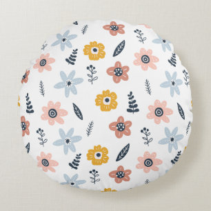 Wunderbares botanisches Blumendesign Rundes Kissen