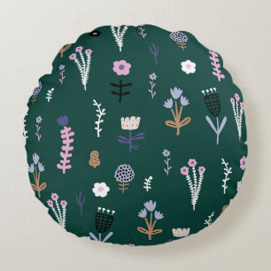 Wunderbares botanisches Blumendesign Rundes Kissen