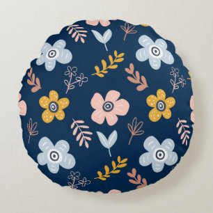Wunderbares botanisches Blumendesign Rundes Kissen