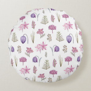 Wunderbares botanisches Blumendesign Rundes Kissen