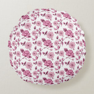 Wunderbares botanisches Blumendesign Rundes Kissen