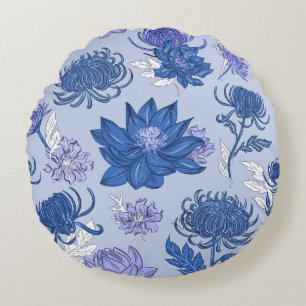 Wunderbares botanisches Blumendesign Rundes Kissen