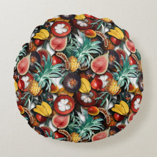 Wunderbares botanisches Blumendesign Rundes Kissen