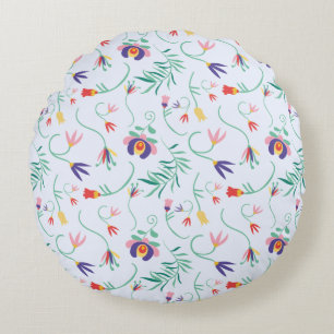 Wunderbares botanisches Blumendesign Rundes Kissen