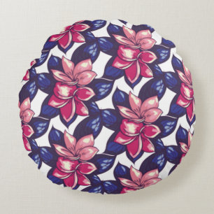 Wunderbares botanisches Blumendesign Rundes Kissen