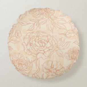 Wunderbares botanisches Blumendesign Rundes Kissen
