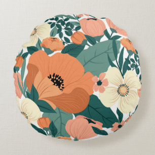 Wunderbares botanisches Blumendesign Rundes Kissen
