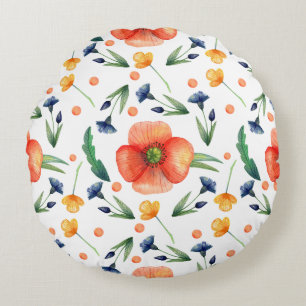 Wunderbares botanisches Blumendesign Rundes Kissen