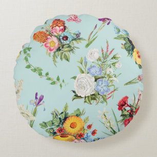 Wunderbares botanisches Blumendesign Rundes Kissen