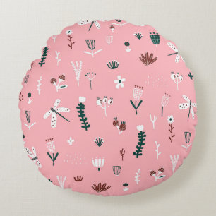 Wunderbares botanisches Blumendesign Rundes Kissen