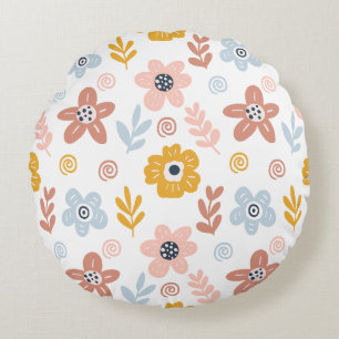 Wunderbares botanisches Blumendesign Rundes Kissen