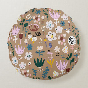 Wunderbares botanisches Blumendesign Rundes Kissen