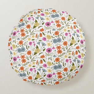 Wunderbares botanisches Blumendesign Rundes Kissen