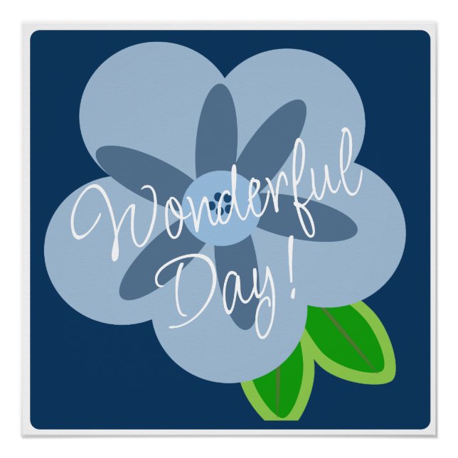 Wunderbares Day Blue Blume Poster (Vorderseite)