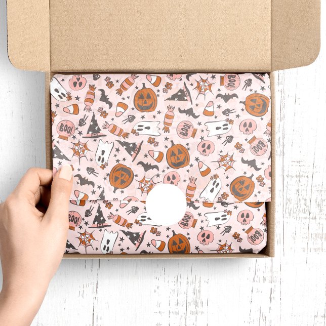 Wunderbares Design mit Pumpkins, Geistern und Fled Seidenpapier (Von Creator hochgeladen)