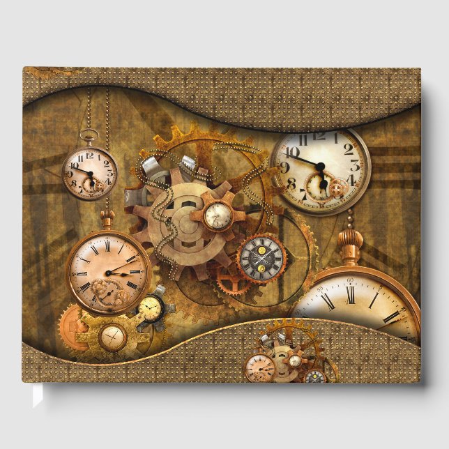 Wunderbares edles Steampunkdesign Gästebuch (Vorderseite)