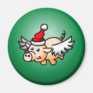 Wunderbares fliegendes Weihnachtsschwein Magnet