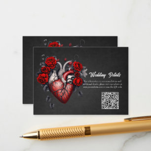 Wunderbares gotisches Viktorianisches Herz Begleitkarte