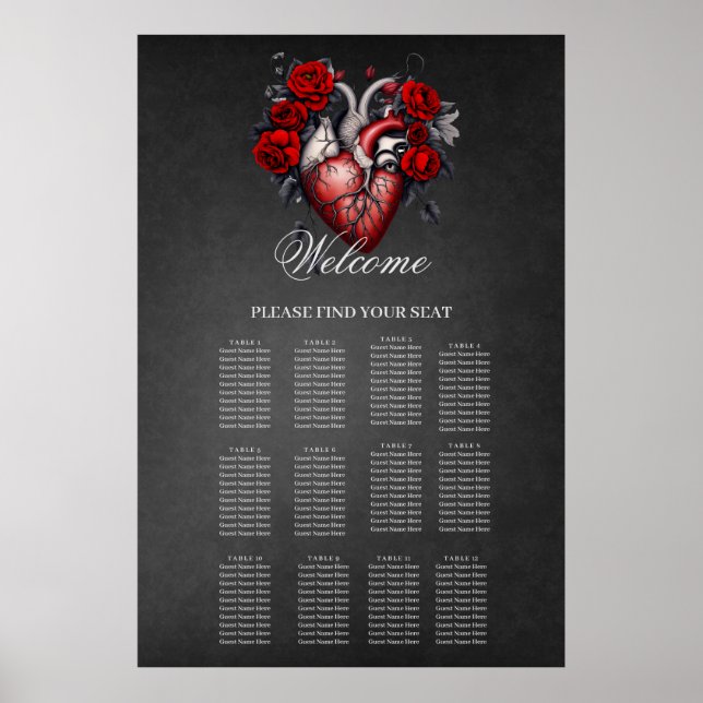 Wunderbares gotisches Viktorianisches Herz Poster (Vorne)