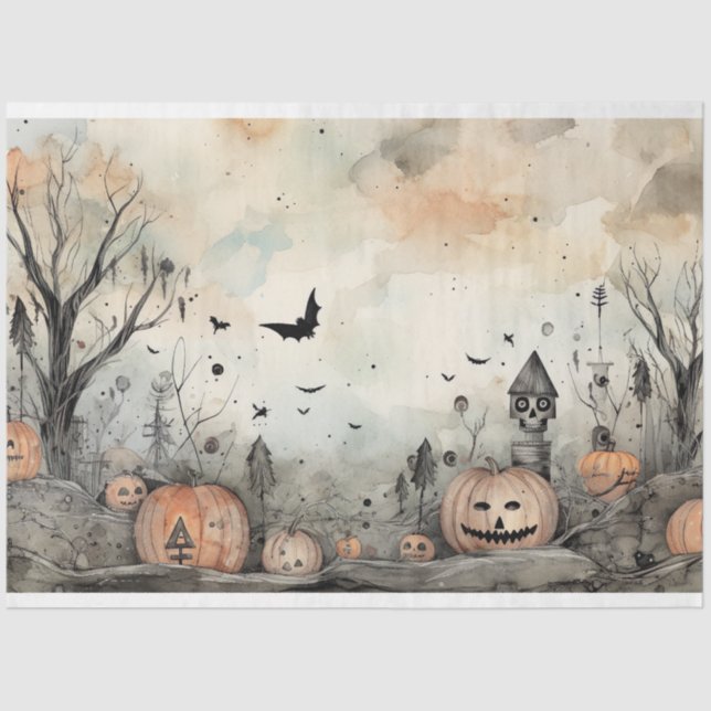 Wunderbares Halloween Landschaft 1 Dekoupage Papie Seidenpapier (Vorderseite)