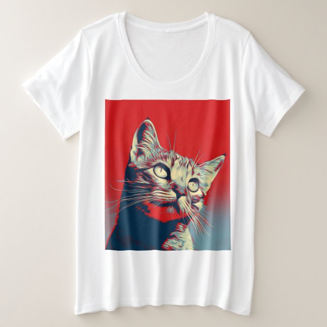 Wunderbares Katzen-Design Große Größe T-Shirt (Design vorne)