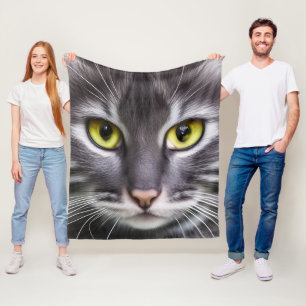 Wunderbares Katzenportrait Fleecedecke