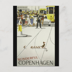 Wunderbares Kopenhagen Dänemark Vintage-Reiseposte Postkarte