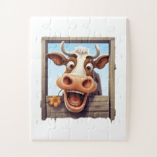 Wunderbares Kuhpuzzle für Kinder Puzzle (Vertikal)