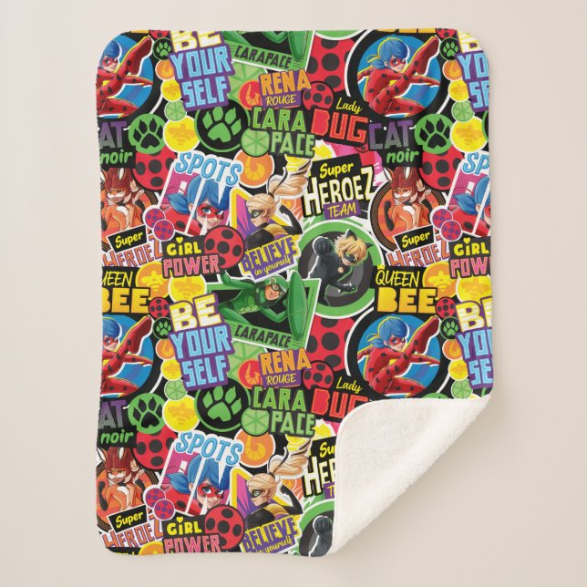 Wunderbares Muster für Superhelden Sherpadecke (Vorderseite)