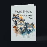 Wunderbares Son Birthday - Wolf und Pack Quote Karte<br><div class="desc">Für die Stärke des Wolfs ist das Pack und die Stärke des Packs ist der Wolf Wolf und Pack Quote Die perfekte Geburtstagskarte für einen wunderbaren Sohn</div>