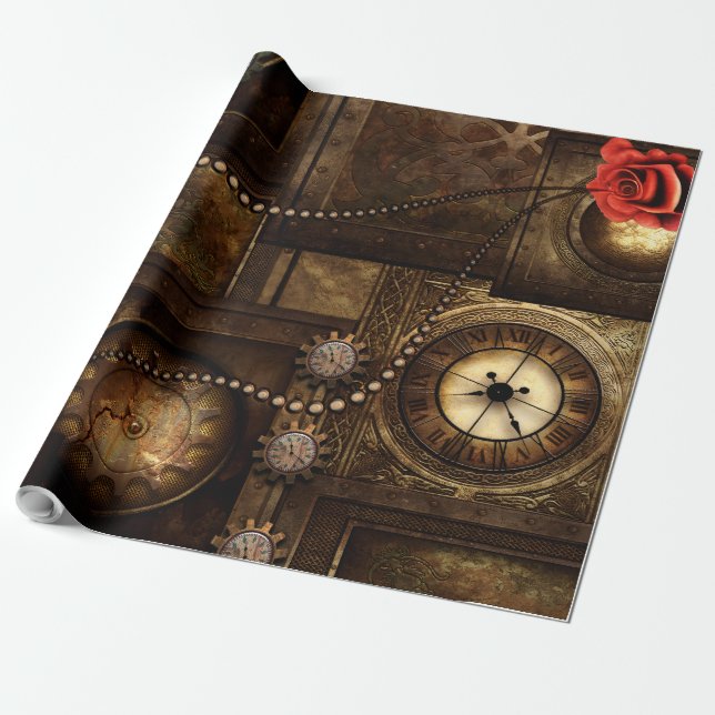 Wunderbares Steampunk-Design Geschenkpapier (Ungerollt)
