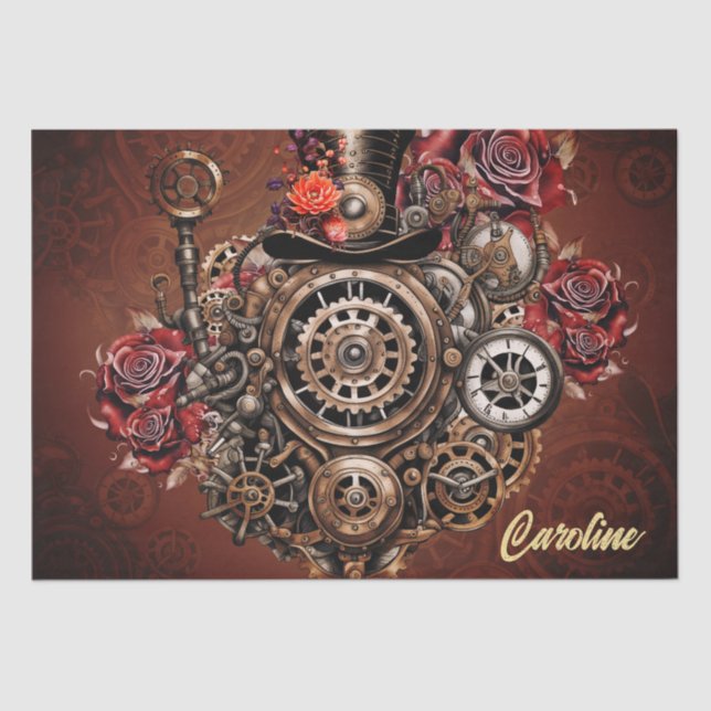 Wunderbares Steampunk-Design Seidenpapier (Vorderseite)