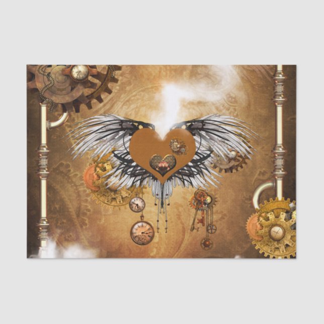 Wunderbares steampunk Herz Seidenpapier (Vorderseite)