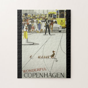 Wunderbares Vintages Reiseplakat Kopenhagens Puzzle