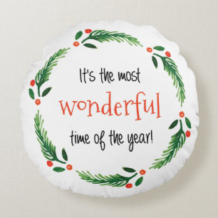 Wunderbares Weihnachtskissen der Jahreszeit-  Rundes Kissen