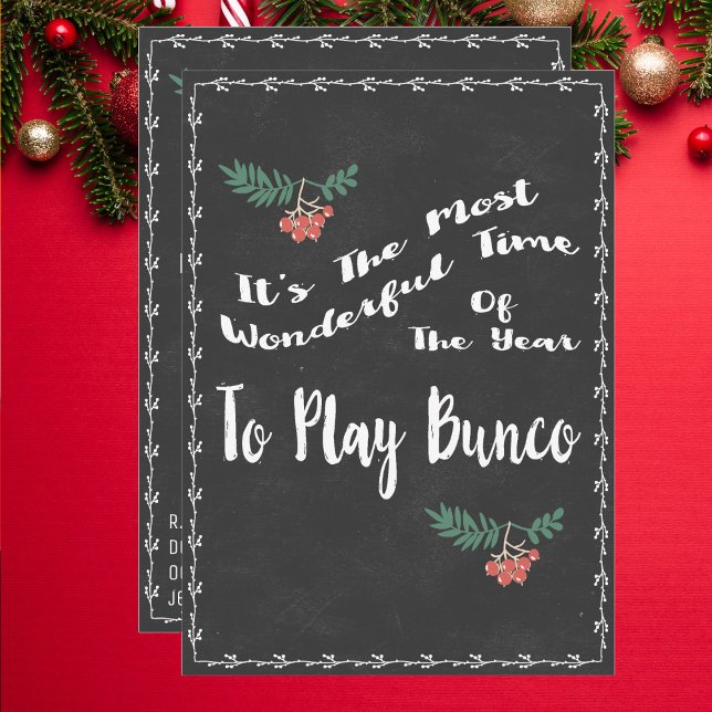 Wunderbares Weihnachtsthema von Bunco Einladung (Christmas Holiday Bunco Party Invitation. Paper or digital. )