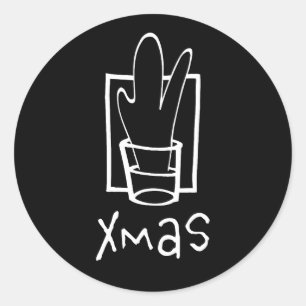 Wunderbares Xmas-Schnapsglas Runder Aufkleber