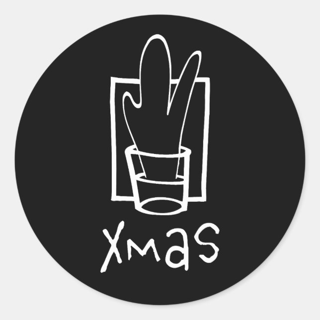 Wunderbares Xmas-Schnapsglas Runder Aufkleber (Vorderseite)