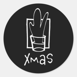 Wunderbares Xmas-Shotglas Runder Aufkleber
