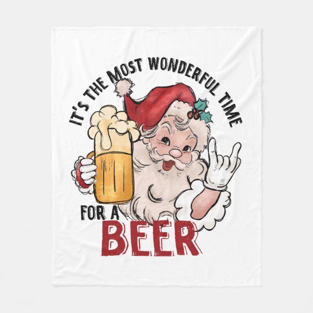 Wunderbarste Zeit für ein Bier Fleecedecke (Vorderseite)