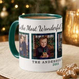 Wunderbarste Zeit Tartan Foto Weihnachten Tasse