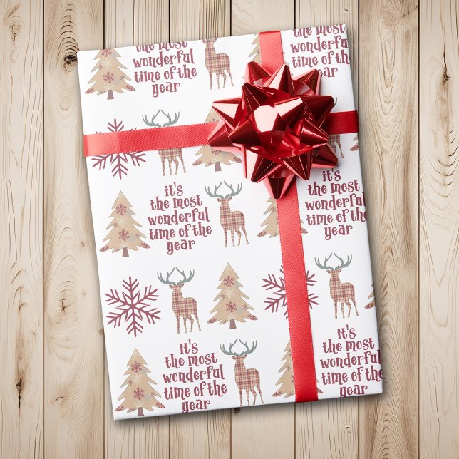 Wunderbarste Zeit Waldschneeflocken-Muster Geschenkpapier (Von Creator hochgeladen)